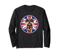 Dolce Divertente paccello Crudo Cane Cucciolo Bandiera Inglese Inglese Maglia a Manica