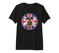 Dolce Divertente paccello Crudo Cane Cucciolo Bandiera Inglese Inglese Maglietta Premium