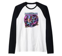 Dolce Dobermann Cane 80s Rock Musica Rock Star Illustrazione Maglia con Maniche Raglan