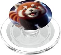 Dolce e felice panda rosso vola nello spazio PopSockets PopGrip per MagSafe