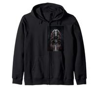 Dolce Elegante Nero afghano Cane ironia Levriero Felpa con Cappuccio