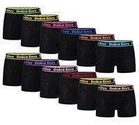 DOLCE ENVY Confezione da 12 boxer da uomo in morbido cotone, colori assortiti, eleva la tua collezione di biancheria intima con boxer comfort premium, 12 colori assortiti, M
