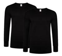 DOLCE ENVY Confezione da 2 maglie termiche da uomo a maniche lunghe, strato di base caldo per l'inverno, adatte per l'uso quotidiano, ad alte prestazioni, a maniche lunghe, Nero , M