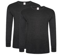 DOLCE ENVY Confezione da 2 maglie termiche da uomo a maniche lunghe, strato di base caldo per l'inverno, adatte per l'uso quotidiano, ad alte prestazioni, a maniche lunghe, Carbone, L