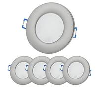 Dolce Faretto LED da Incasso Bagno, Regolabile in Continuo, Spot da Incasso per Bagno, Ultra Piatto 28 mm, Foro da 68 mm, Cromato, 580 Lumen Luce Calda Bianca