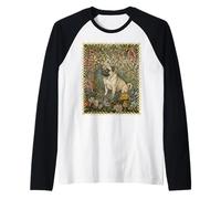 Dolce Fawn Pug in Un Vecchio Giardino Inglese Maglia con Maniche Raglan