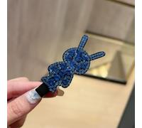 Dolce fermaglio per capelli a forma di coniglio con strass, da donna, grazioso fermaglio per capelli a forma di coniglietto in stile cartone animato, con pietre scintillanti, per acconciature laterali