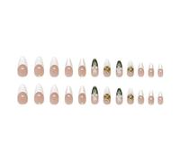 Dolce Floreale Mandorla Unghie Artificiali Facile Da Applicare Acrilico Unghie Finte Per Donne Alla Moda E Studenti 24Pcs Quick