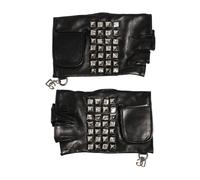 Dolce & Gabbana, ,Accessories ,Uomo ,Nero ,ONE SIZE Guanti mezzi guanti in pelle con borchie