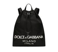 Dolce & Gabbana, ,Bags ,Uomo ,Nero ,ONE SIZE Logo Print Zaino con Coulisse