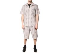 Dolce & Gabbana Beige Floral Print Cotton Men Pajama Set Sleepwear - IT39 | S