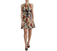 Dolce & Gabbana Beige Floral Sleeveless A-line Mini Dress - IT38 | XS