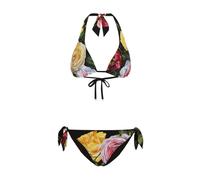 Dolce & Gabbana - Bikini con stampa Peonie e Pochette - - Swimwear - Donna - Multicolore - S