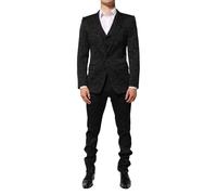 Dolce & Gabbana Black 3 Piece Brocade Jacquard Suit MARTINI - IT46 | S