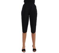 Dolce & Gabbana Black Brocade High Waist Capri Shorts - IT40|S