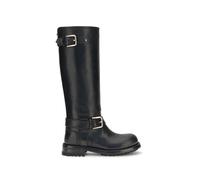Dolce & Gabbana Black Calf Leather Bos Taurus Lace-Up Boots - EU37/US7