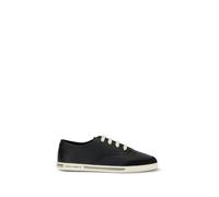 Dolce & Gabbana Black Calf Leather Bos Taurus Low Top Sneakers - EU41/US8