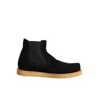 Dolce & Gabbana Black Calf Suede Slip On Ankle Boots Shoes - EU45/US12