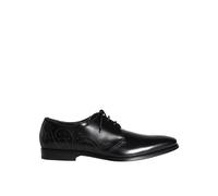 Dolce & Gabbana Black Calfskin Leather Derby Men Dress Shoes - EU43/US10