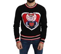 Dolce & Gabbana Black Cashmere Pig of the Year Pullover Sweater - IT46 | S