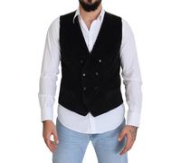 Dolce & Gabbana Black Cotton Double Breasted Waistcoat Vest - IT46 | S