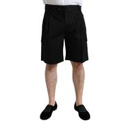Dolce & Gabbana Black Cotton Stretch Cargo Bermuda Shorts - IT46 | S
