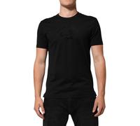 Dolce & Gabbana Black Cotton Velvet Logo Print Men T-shirt - IT48 | M
