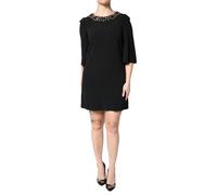 Dolce & Gabbana Black Crystal Embellished Round Neck Mini Dress - IT40|S