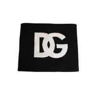 Dolce & Gabbana Black D&G Logo Cashmere Knitted Men One Size Scarf