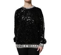 Dolce & Gabbana Black DG Queen Sequin Pullover Sweater - IT38 | XS
