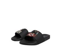Dolce & Gabbana Black Divers Leather Flats Slides Sandals Beachwear Shoes - EU46/US13