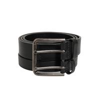 Dolce & Gabbana Black Double Strap Leather Silver Buckle Belt - 90 cm / 36 Inches