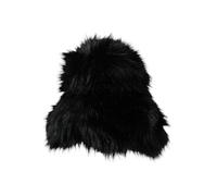 Dolce & Gabbana Black Faux Fur Womens Bucket Hat - 59 cm|L