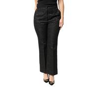 Dolce & Gabbana Black Floral Brocade High Waisted Trouser Pants - IT42|M
