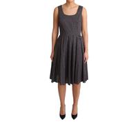 Dolce & Gabbana Black Floral Cotton A-Line Stretch Dress - IT42|M