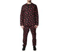 Dolce & Gabbana Black Floral Print Cotton Men Pajama Set Sleepwear - IT41 | L