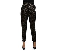 Dolce & Gabbana Black Gold Brocade High Waist Pants - IT40|S