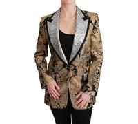 Dolce & Gabbana Black Gold Jacquard Blazer Jacket - IT38 | S
