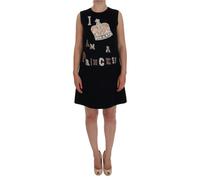 Dolce & Gabbana Black I AM A PRINCESS Crystal Shift Dress - IT44|L