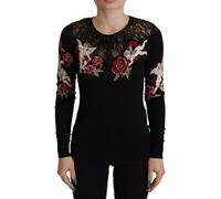 Dolce & Gabbana Black Lace Angel Roses Cardigan Sweater - IT36 | S