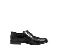 Dolce & Gabbana Black Leather Floral Lace Dress Formal Shoes - EU37.5/US7