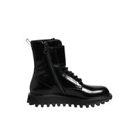 Dolce & Gabbana Black Leather Lace Up Mid Calf Boots Shoes - EU42/US9
