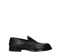 Dolce & Gabbana Black Leather Slip-On Loafers - EU40/US7