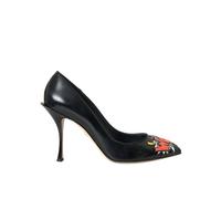 Dolce & Gabbana Black Leather WOW Patch Heels Pumps Shoes - EU37/US6.5