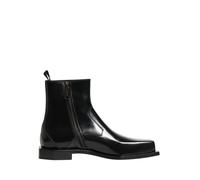 Dolce & Gabbana Black Leather Zip Closure Ankle Boots Shoes - EU44/US11