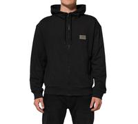 Dolce & Gabbana Black Logo FullZip Hooded Sweatshirt Sweater - IT44 | XS