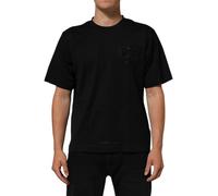 Dolce & Gabbana Black Logo Patch Cotton Men Crew Neck T-shirt - IT50 | L
