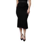 Dolce & Gabbana Black Mermaid Cut High Waist Midi Skirt - IT40|S