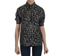 Dolce & Gabbana Black Musical Instrument Collared Blouse Shirt - IT40|S