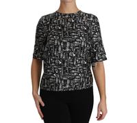 Dolce & Gabbana Black Musical Instruments Print Silk Blouse - IT40|S